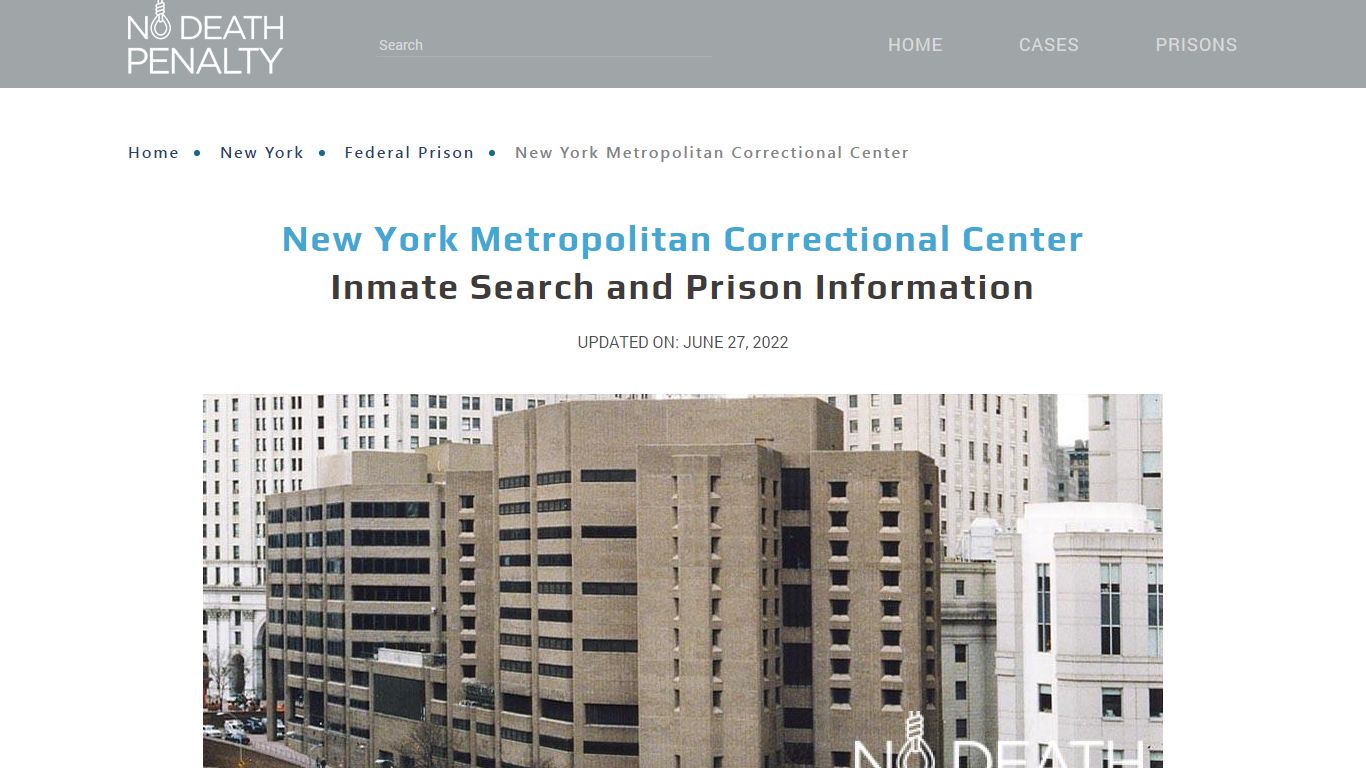 New York Metropolitan Correctional Center Inmate Search ...